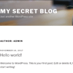 Post de blog de WordPress que revela el usuario “admin” como autor.