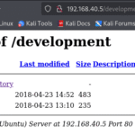 Listado de directorios expuesto en un servidor Apache que muestra archivos accesibles públicamente durante una fase de enumeración web